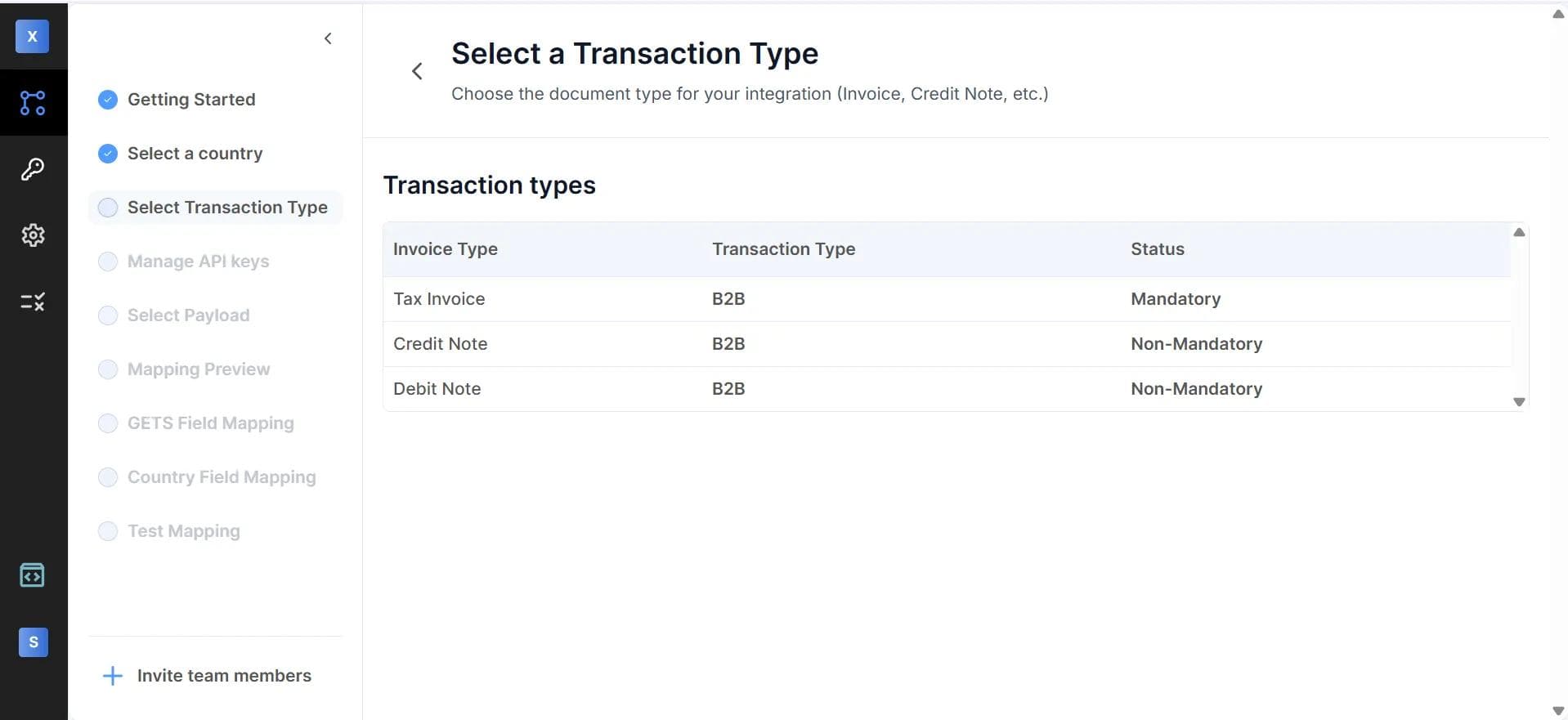 transaction type