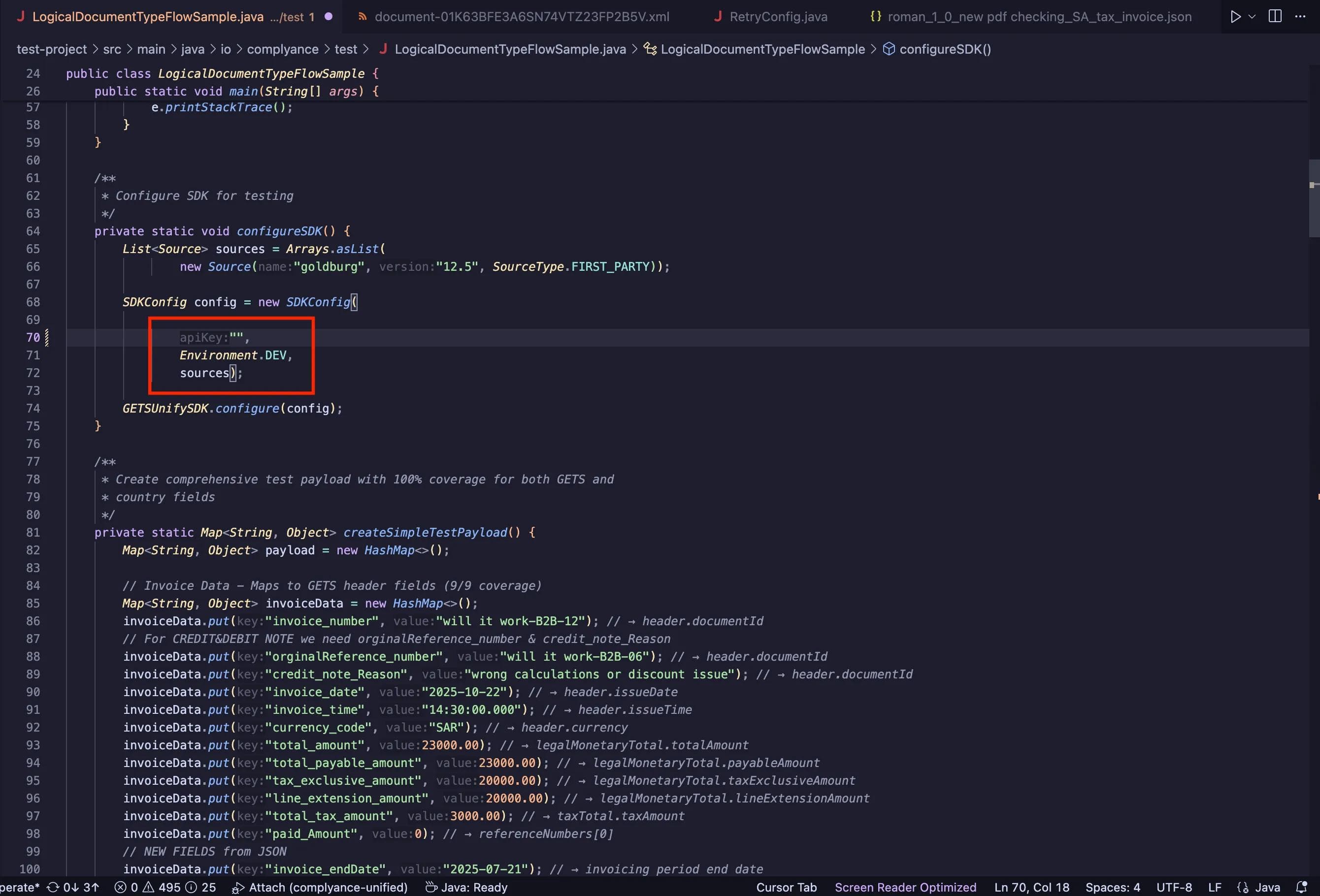 API Key pasting location