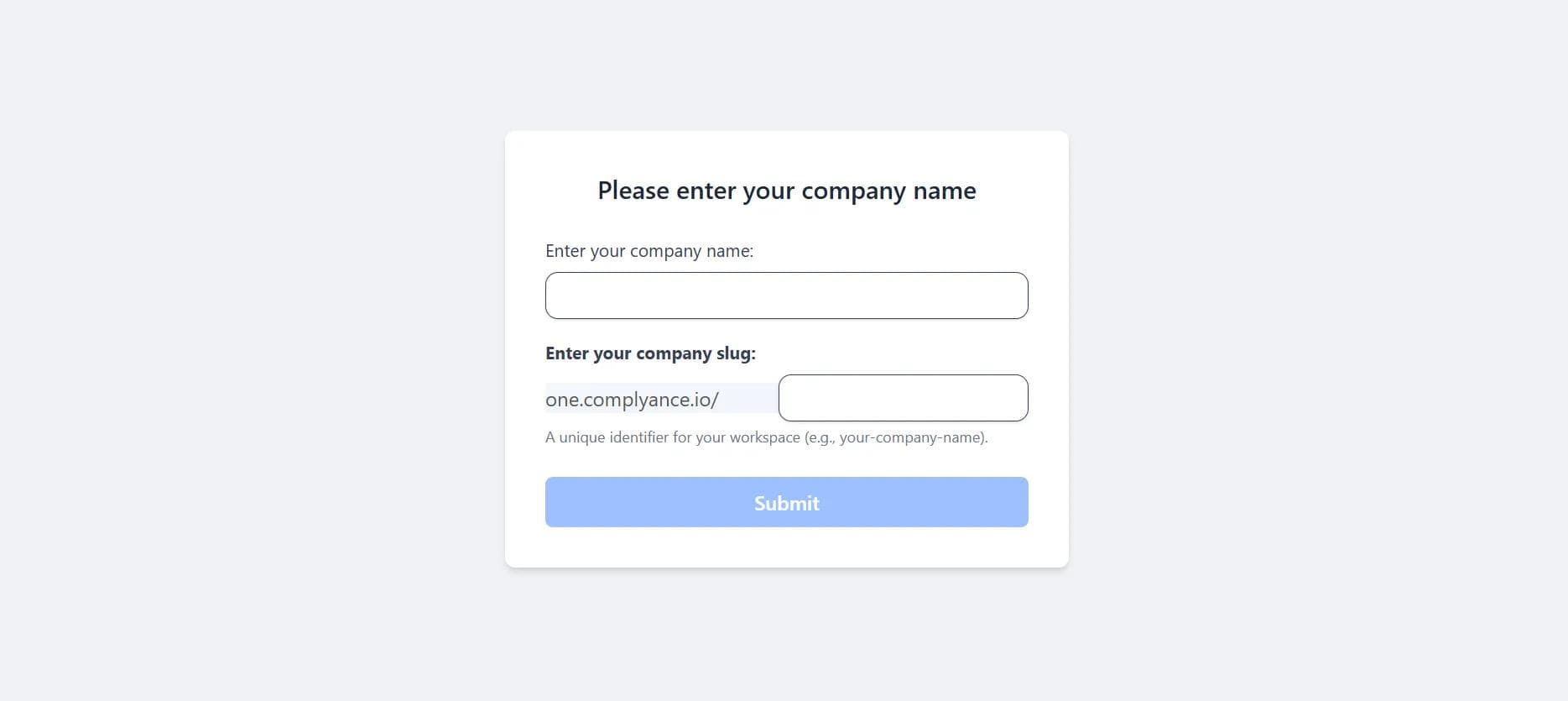 Complyance create your workspace
