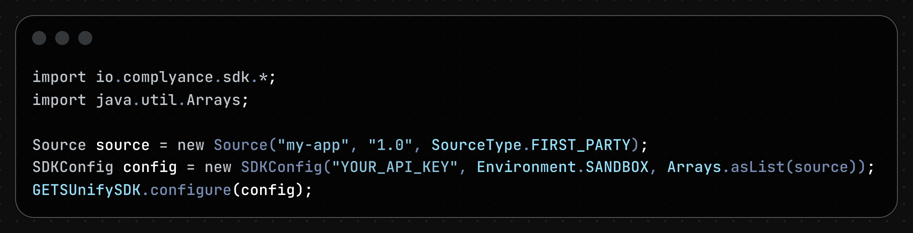 Import and configure the SDK