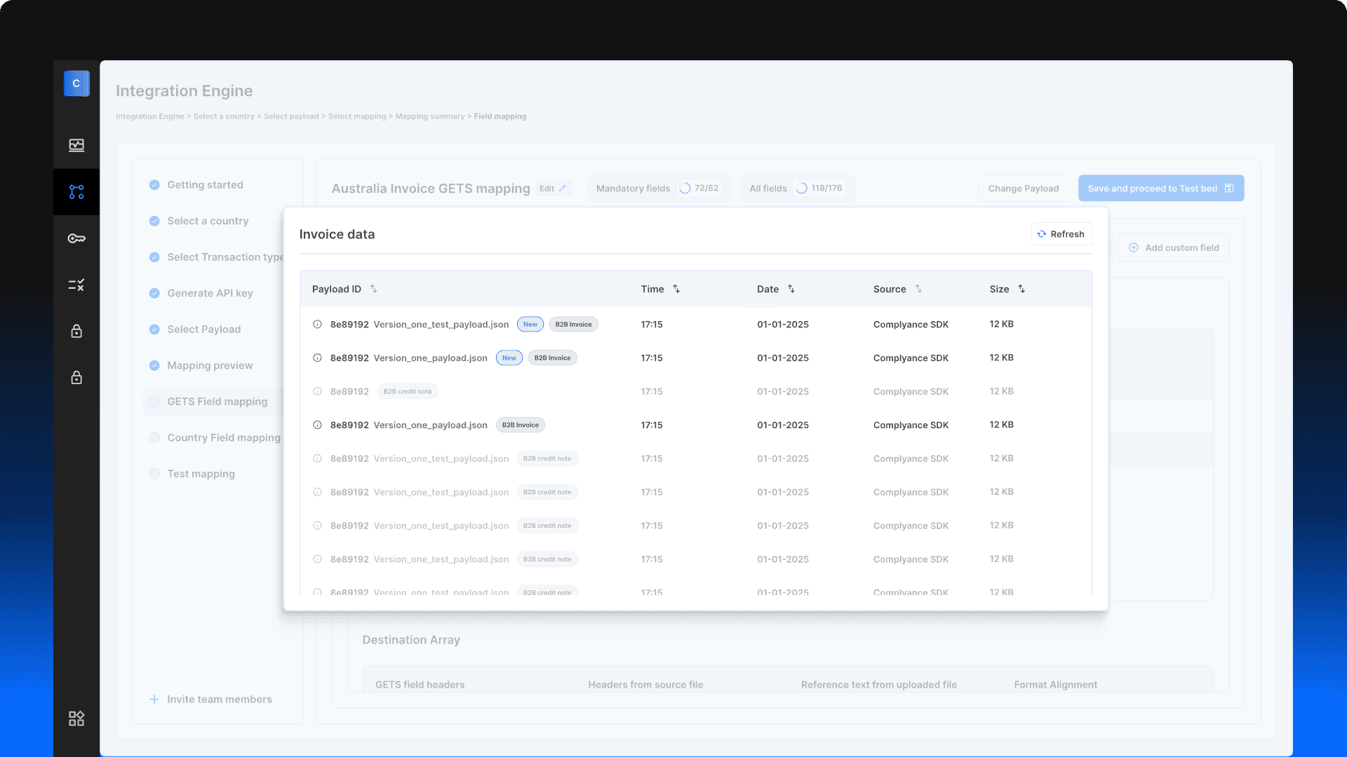 Invoice data